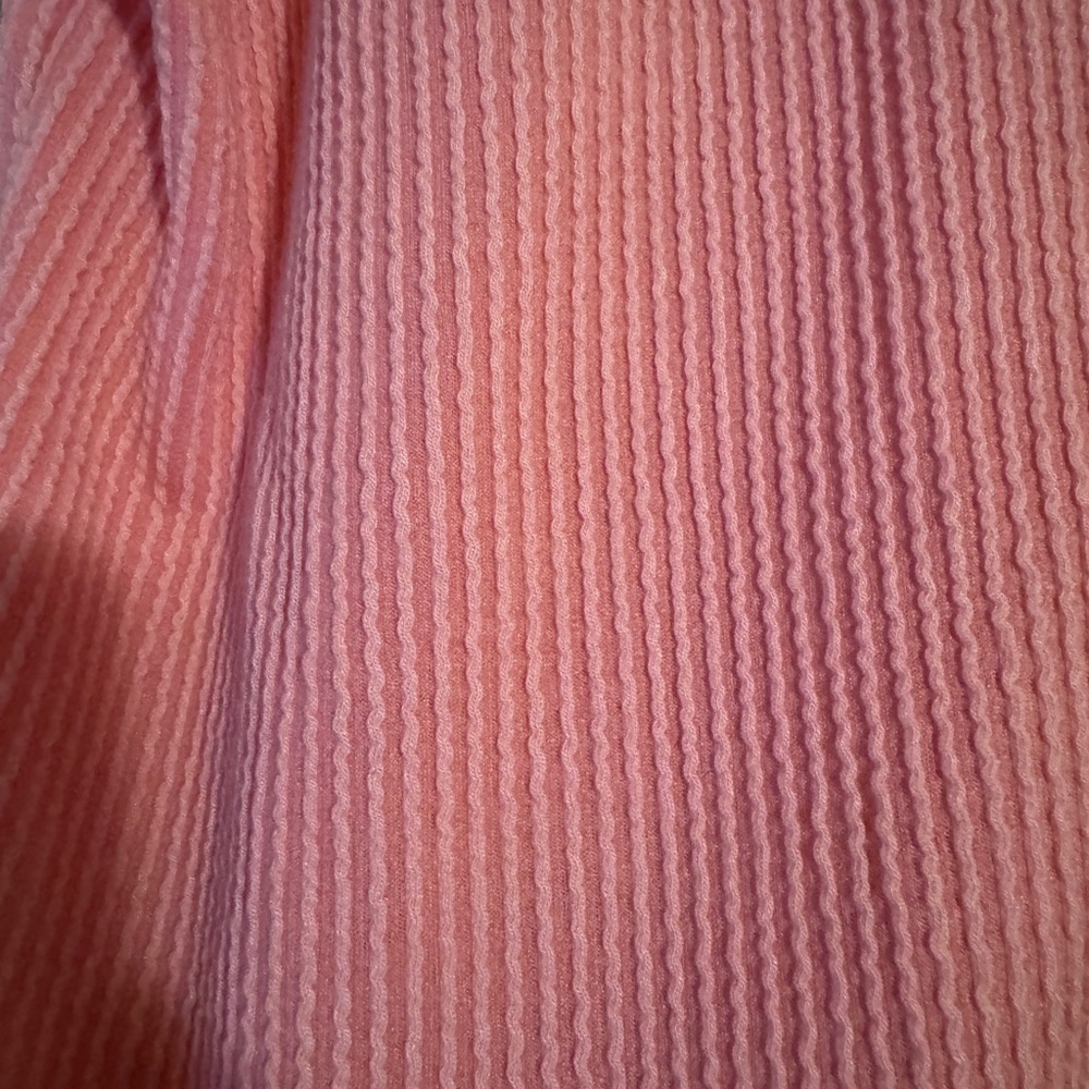 Solid Raised Rib Drop Shoulder Tops - Picture 6 of 10